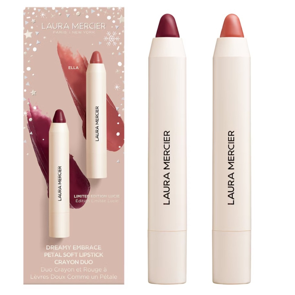Laura Mercier Dreamy Embrace Lipstick Crayon Duo in Ella & Lucie - BNIB, LE